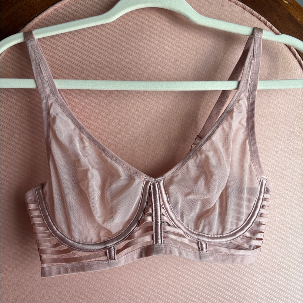 Victoria's Secret Sheer Unlined Bralette in Dusty Rose